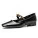H8563-5 Square-Toed Mary Jane Women's Shoes 2024 Spring And Autumn New Style Shallow Retro Leather Soft Sole Flats_vogvips.com