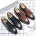 Voyage Vintage British Style Pointed Business Formal Leather New Lace-up Brogue Floral Men's Shoes Trendy Men_vogvips.com