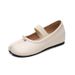 Hidden Wedge Mary Jane Women's Fashionable Shallow Mouth Soft Leather Tabi Split Toe Wrinkled Strap Flat Pig Hoof Shoes_vogvips.com