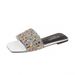 Cross-Border Foreign Trade Colorful Rhinestone Metal Flat 2025 New Cool And Comfortable Beach Sandals_vogvips.com