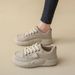 Autumn New Breathable White Women's Korean Version Versatile Thick Sole Height Increasing Sports And Leisure_vogvips.com
