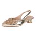 French-style Chunky Mid-heel Closed-toe Sandals For Women, 2026 New Model With Rhinestone Pointed Toe, Large Size_vogvips.com