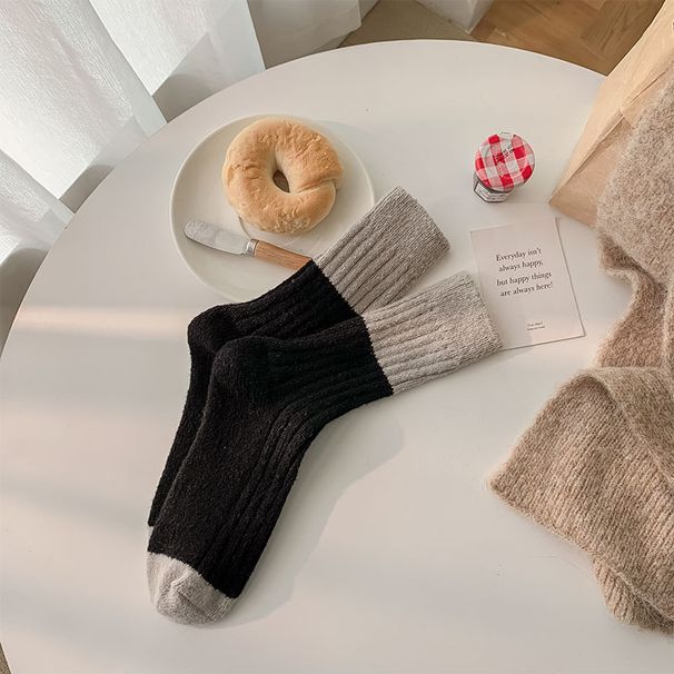 Women's Candy ColorWool Blend Socks Colorful Knit Mid-Crew Winter Warm Soft Comfortable Casual Fashion Stacked Socks_vogvips.com