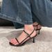 Sandals Women's Stiletto One-word Buckle High Heels Sandals Sexy Open Toes_vogvips.com