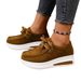 Women's Lace Up Platform Sports Shoes Suede Lightweight Casual Thick Sole Autumn New Style Plus Size 43_vogvips.com