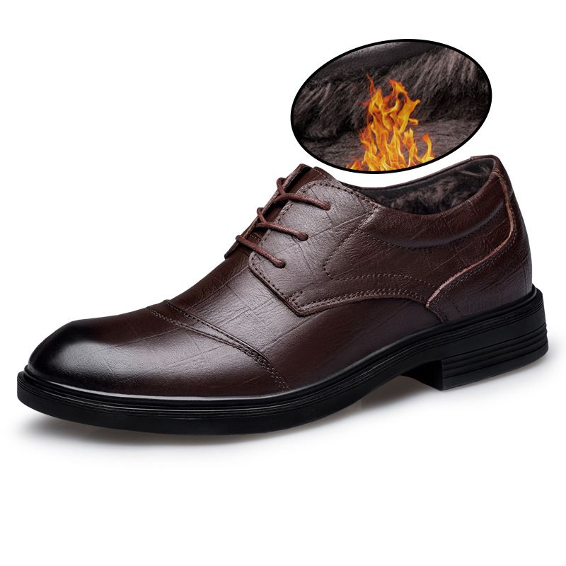 Men's Dress Leather Shoes Casual Single Shoes Lace-up Work Men's Shoes Pointed Large Size Shoes_vogvips.com