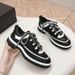 2026 Brand Genuine Leather C Small Fragrance Style Quilted Casual Sneakers For Women New Panda Color Block Thick Sole D_vogvips.com