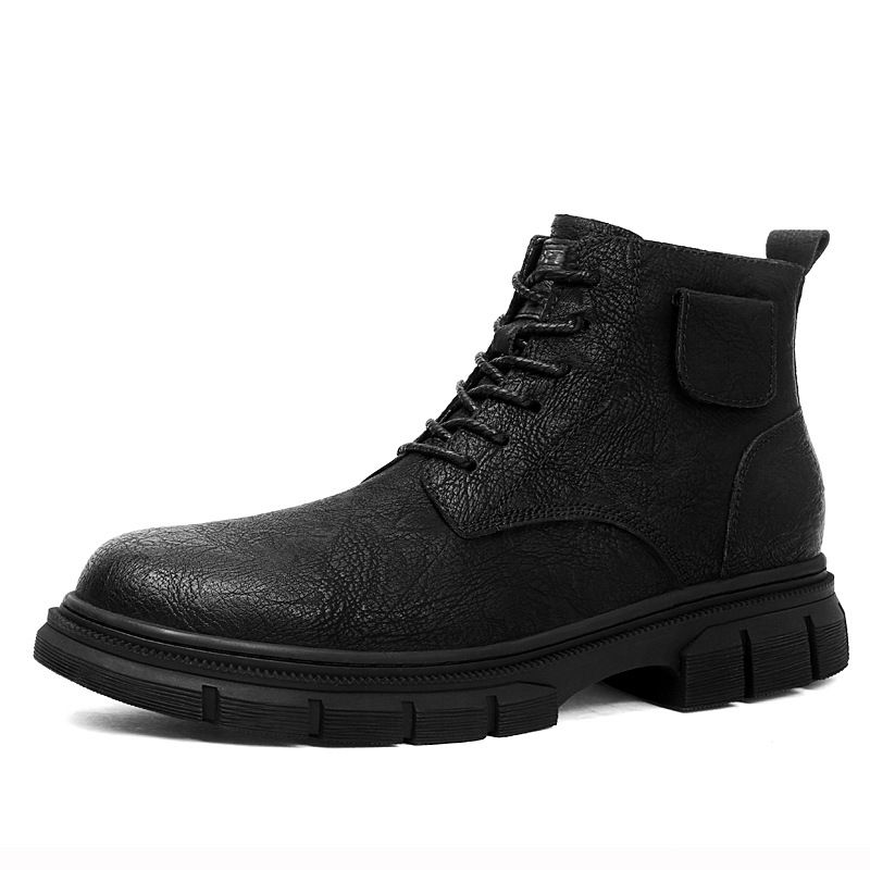 Martin Boots Fleece Warm High-top Tooling Leather Boots Medium-top Casual Leather Shoes_vogvips.com
