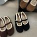 Wind 2025 New Mary Jane Single Shoe Round Toe Versatile Casual Women's Shoes With Thick Velvet Loafers_vogvips.com