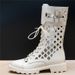 2025 Summer New Versatile Middle Heel Cool Black Mesh Eye Tube Hollow Hole Martin Boots For Women_vogvips.com