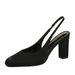 8320 French-style Women's New High-heeled With Square Toe, Versatile Chunky High Heel, Back Strap, Shallow Cut, Suitable_vogvips.com