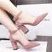Pointed-toe High-heeled Shoes Women, 2026 New Summer Design, Unique Stylish, Chunky Heel, Suitable For Pairing With_vogvips.com