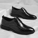 Euro Step Large Size Leather 2025 Spring New Brogue Business Trendy Men's Shoes British Style_vogvips.com