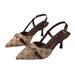 Women's Pointed Toe Stiletto Heels Plus Size Closed Toe Summer Open Back Strap High Heels_vogvips.com