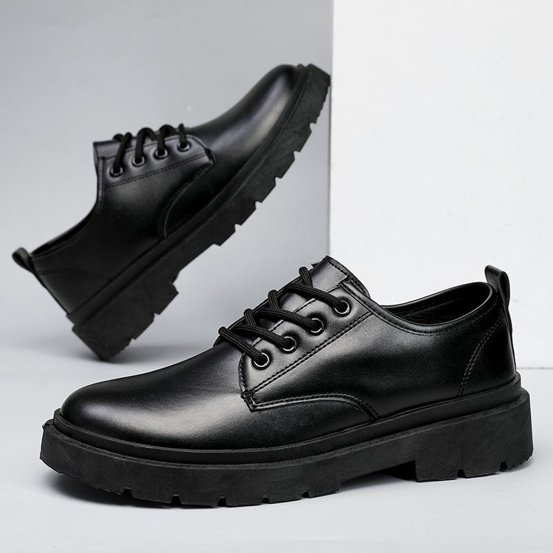 Men's Shoes Leather Shoes New Spring And Autumn Black Casual Leather Shoes Men's Business Lace Up Formal Men's Leather Shoes_vogvips.com