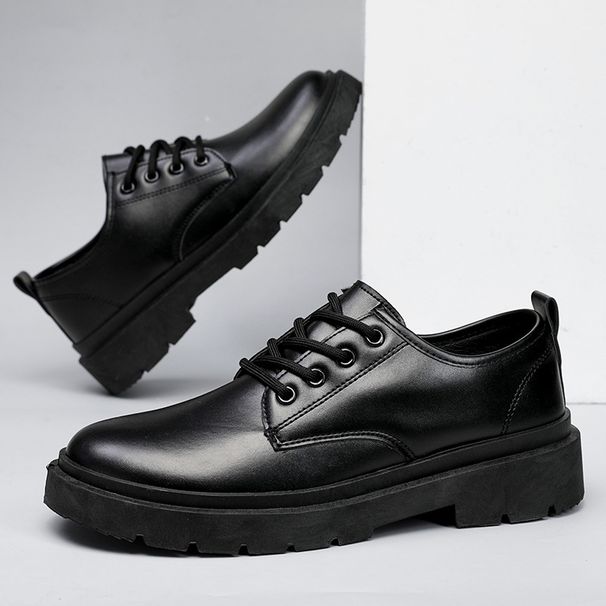 Men's Shoes Leather Shoes New Spring And Autumn Black Casual Leather Shoes Men's Business Lace Up Formal Men's Leather Shoes_vogvips.com
