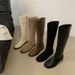 Flat Square Toe Suede Over-the-Knee 2025 Autumn Winter New Simple Fashion Side Zipper Riding Boots For Women_vogvips.com