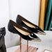 European And American Style Fashion Party Women S Shallow Mouth Glossy Patent Leather Metal Pointed Toe Hidden_vogvips.com