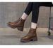 Martin Boots Women's British Style Short Boots Leather Surface Thick Sole Heightening Retro Boots Women_vogvips.com