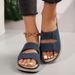 2025 New Summer Soft Leather Sandals Women, Simple Rivet Sports Style, Sloping Heel Slippers For Women_vogvips.com