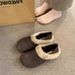 for Women 2025 Autumn Winter New Fleece-Lined Retro Fluffy Half-Slip Women's Flat Ugly Cute Lazy Slip-On_vogvips.com