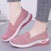 Women's Shoes One Pedal Old Beijing Cloth Shoes Middle-aged And Elderly Mother Shoes Flying Woven Breathable Casual Shoes_vogvips.com