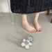 Fashion Transparent Crystal Shoes New Jelly Shoes Hollow Single Shoes Women's Casual Sequins Flower Square Head Sandals_vogvips.com