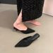 Leopard Print Kitten Heel Elegant French Style Closed-Toe Mules Women's Shoes For Outdoor Wear 2024 Autumn New Pointed_vogvips.com