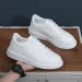 Men 2026 New Lace-Up Thick Sole Casual Sneakers Versatile Leather Muffin Shoes Elevated Male Board Footwear_vogvips.com