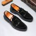 Fashion Men's Casual Leather Shoes Men Classic British Style Monk Loafers Mens Slip-on Thick Sole Heightened Shoe Patchwork_vogvips.com