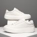 Trendy Men's 2025 Spring New Genuine Leather White Sneakers Breathable Versatile Slip-On Casual Shoes_vogvips.com