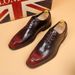 Euro Step New Business Casual Patent Leather With Hidden Wedge Block Color Trendy Hairstylist Men's Shoes_vogvips.com