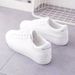 2024 New Women Sneakers Fashion Breathble Vulcanized Pu Leather Platform White Lace Up Casual Shoes Zapatos Mujer_vogvips.com