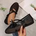 Women's Mesh Bow Embellished Ballet Flat Shoes for Everyday Commuting Versatile Inspired Footwear_vogvips.com