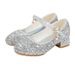 High Heels Versatile New Girls' Fashion Show Performance Host Children's Silver Crystal Princess Shoes_vogvips.com