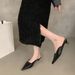 First Encounter Season Elegant Slimming Pointed Toe Cat Closed-Toe Sandals For Women, 2025 Summer New Soft Leather Thin_vogvips.com