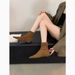 Trendy Brand 2025 Autumn Winter New Simple Suede Sock Flat Heel Slim Elegant Pointed Toe Short Boots For Women_vogvips.com