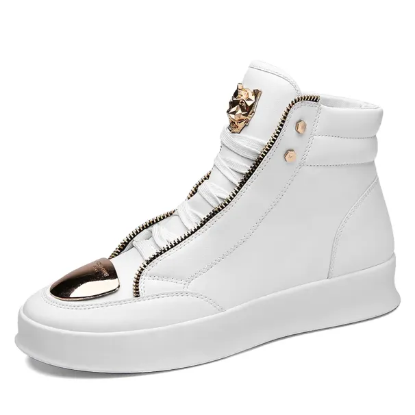Brand Mens High Top Sneakers Sporty Leopard Platform Training Sports Casual Skate Trendy Boys Sport Tennis Shoes_vogvips.com