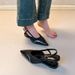 Women's Black Crisscross Strap Pointed Toe Sandals With Unique Heel Design Comfortable High Heels For Summer Elegant And Comfortable_vogvips.com