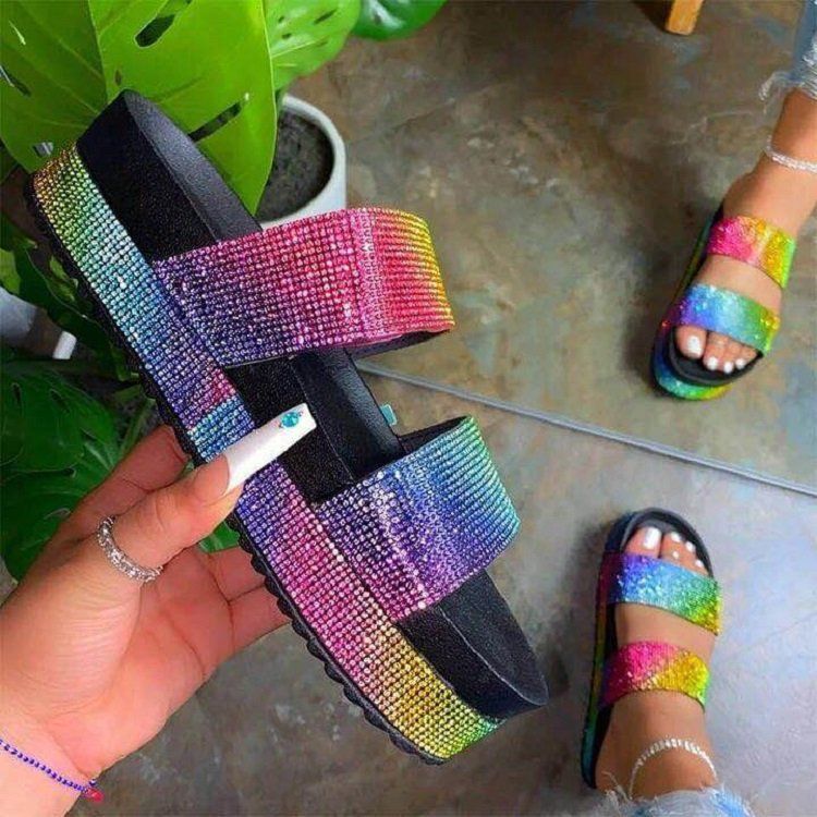 Summer New Style Platform Women's One Strap Sandals Plus Size Beach Sandals_vogvips.com
