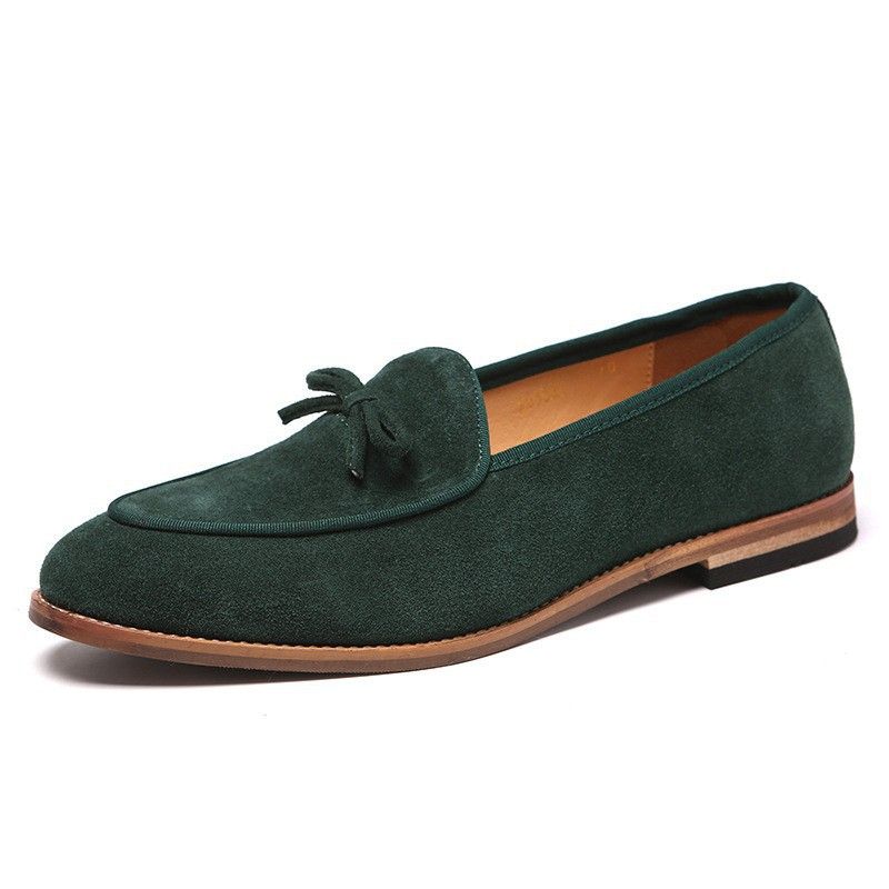 Men's Shoes Frosted Men's Shoes Fashionable Bow Trend Men's Shoes One Step Driving Shoes_vogvips.com