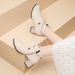 Women's Short Boots That Make Your Feet Look Smaller, Mom's High-heeled Shoes, Autumn And Winter Mid-heel White Martin Boots, British Style Soft Leather Shoes_vogvips.com