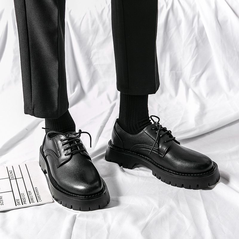 New Teenagers Lace-up Low-top Breathable Formal Casual Leather Shoes_vogvips.com