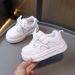 Kids Ultralight School Shoes Boys' Sneakers Girls' Baby Velcro Board Shoes Preppy White Shoes_vogvips.com