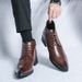 Men's Pointed Toe Chelsea Boots - High Shine Leather Ankle Boots With Side Zipper For Business & Formal Wear (Brown/Black)_vogvips.com