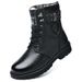 European Warm Series Martin Cowhide Winter Fleece Lined Thickened Warm Cotton Non-Slip Leather Shoes Men's High-Top Work Snow Boots Men_vogvips.com