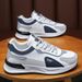 Spring New Breathable Leather Men's Versatile Thick Soled Sneakers Casual Running Dad Trendy Shoes_vogvips.com