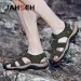 Big Size 49 50 Genuine Leather Men Beach Summer Casual Shoes Gladiator Sandals Anti-Collision Toe Sandalias_vogvips.com