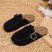 Women's Retro Platform Slippers With Buckle Export Style Closed Toe Plus Size 45 New Spring_vogvips.com