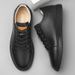 Brand Men's Genuine Leather Casual Shoes Classic Black Flat Sports Shoes Outdoor Hollow Out White Sneakers Large Size:36-47 Mo-y_vogvips.com
